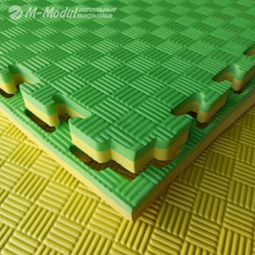 Мягкий модульный пол (будо-мат) двухсторонний 100x100 см, толщина 2,5 см